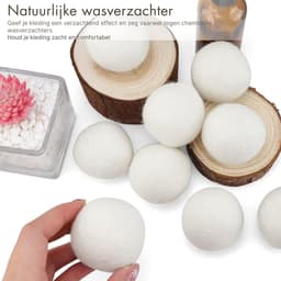 Goodivery® - Droogballen - Aroma Diffuser - Wol Drogerballen - Pakket van 9 Droogballen, 4 cm, Droogballen Gemaakt van 100% Zuivere Schapenwol - 14x14x5cm - Wit — thumbnail 5