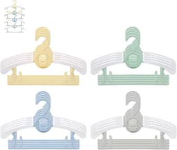 20 stuks kinderkledinghangers, stapelbaar, haken in de vorm van een beer, antislip, ruimtebesparende hangers voor babykleding (4 kleuren) — thumbnail 1
