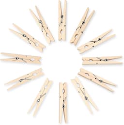 Houten wasknijpers - Grote stevige knijpers voor kleding, knutselen en decoratie - 120 stuks — thumbnail 2