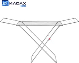 Droogrek, 180 x 55 x 101 cm - luchtstroomwasrek, wasdroger met antislipvoeten, vleugelwasdroger, kleding - Zilver Kadax — thumbnail 3