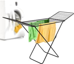 KADAX Droogrek met 20 m drooglengte, inklapbaar, zwart wasrek, luchtstroomdroogrek, wasdroger met vleugels, vleugeldroger — thumbnail 3