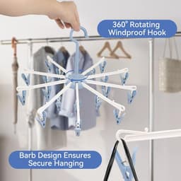 Sokkendroger (2-pack), opvouwbare mini-rotatiedroger, kampeerdroger, kan worden gebruikt voor het ophangen van sokken, ondergoed, babykleding en kleding voor huisdieren (blauw) — thumbnail 4