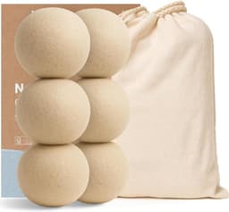 Goodivery® - Droogballen - Aroma Diffuser - Wol Drogerballen - Pakket van 4 & Etherische Oliemix - 5x Meer Absorberend dan Wol - 27x17x9cm - Crème — thumbnail 1