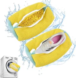 2-pack schoenwaszak - 39x19cm anti-deformatie schoenwaszak - mesh schoenwaszak - duurzame pluche waszak - herbruikbare wasmachinezak - beschermt schoenen en wasmachine tegelijkertijd - geschikt voor de meeste soorten en maten schoenen — thumbnail 1