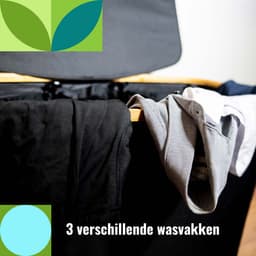 SolVva Wasmand 3 vakken - 205L – Wassorteerder met 3 vakken – Inclusief 4 Waszakken + Schoenenwaszak – Was sorteren - Extra grote capaciteit voor gescheiden was — thumbnail 4