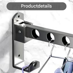 Ynkkvre-Opvouwbare Kledinghaak – Roestvrij Staal – Max. 7 kg – Klapbaar, Waterbestendig en Duurzaam – Voor Badkamer, Keuken en Balkon — thumbnail 4