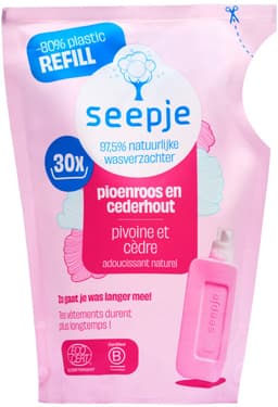 4 x Seepje - Wasverzachter - Duurzaam & Frisse Geur - Navulling - Pioenroos en Cederhout - 30 Wasbeurten - 750 ml - Wasverzachter - Wasmiddel - Natuurlijke Wasverzachter - Biologische Wasverzachter - Duurzame Wasverzachter — thumbnail 2
