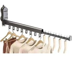 Droogrek voor aan de muur, met zuignap, 90° opvouwbaar droogrek van aluminiumlegering voor binnen- en buitengebruik.