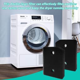 2 stuks - Filterdroger Geschik voor Miele - Droogfilters geschikt voor Miele T1 - Filter spons foam - Filter - Droger basisfilter - wasdroger sokkelfilter - 210 x 155 mm — thumbnail 2