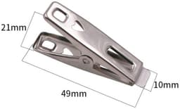 12 stuks - Platte roestvrijstalen clips - Huishoudelijke wasknijpers - Kleine clips voor het drogen van dekbedden - Vaste winddichte clips voor kleding en dekbedden - Winddichte en antislip wasknijpers van roestvrij staal - Metalen wasknijpers — thumbnail 2