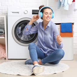 Wasmand - 95 l - 2 vakken - bamboe - wit — thumbnail 5