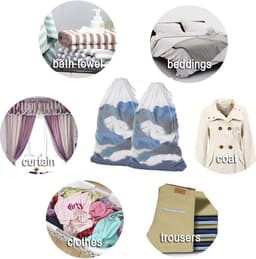 Waszak voor wasmachine, voor dessous, sokken, panty's, kousen en babykleding, afmetingen 60 x 90 cm voor 5 kg was, 4 stuks — thumbnail 5