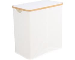 Nivard Wasmand 2 Vakken - Wassorteerder - Laundry Basket - Bag - Wit - 100 Liter