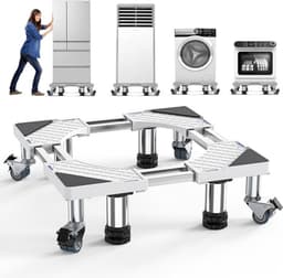 Wasmachine Verhoger – Wasmachine Kast – Verstelbaar - Verhoger voor Wasmachine, Droger, Koelkast, Vriezer – Onderstel – Stevig en Stabiel – 4 Wielen & 4 Poten – 500kg Belastbaar – Opbouwmeubel — thumbnail 2