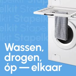 Bodo® Stapelkit - Tussenstuk met Handdoekhouder en Plank - Wasmachine en Droger - Wit — thumbnail 5