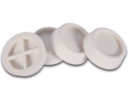 Set van 4 Antislip Wasmachine Dempers - Wit TPR Plastic - Trillingsreducerend en Vloerbeschermend - 6.5cm x 6.5cm x 2cm