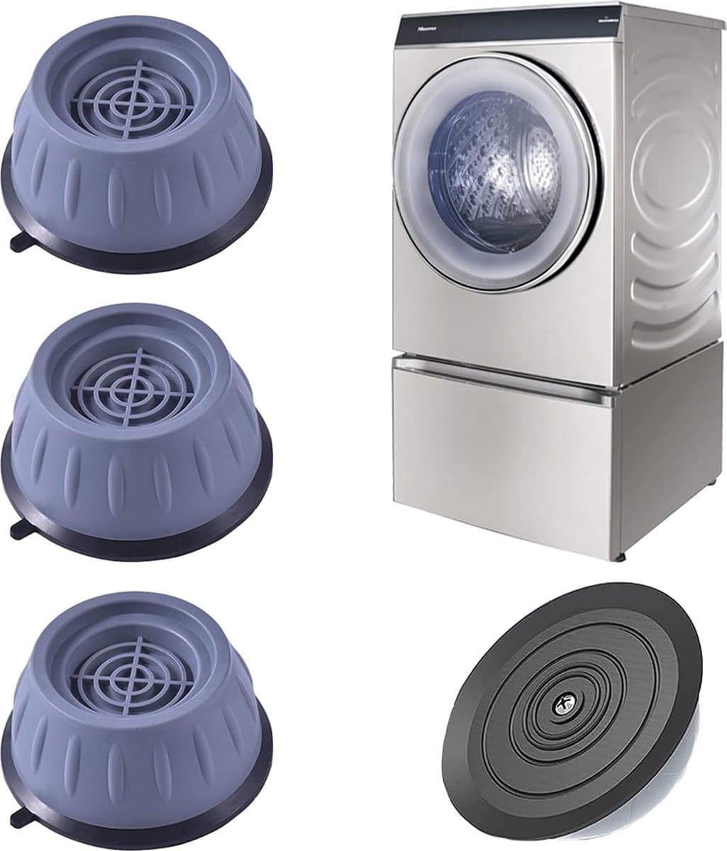 Trillingsdempers Wasmachine - Wasmachine Verhoger - Extra Dik - Wasmachine Dempers - Droger - Vaatwasser- Trillingsdemper - Anti Slip Trilmats - Schokdemper -Anti Tril Poten-Wasmachine Trillingsdempers -4-delige wasmachinevoet met rubberen pad — afbeelding 1