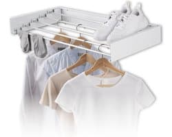EASYmaxx opvouwbare wanddroger - 80 x 10,5 x 2,3 - 40 cm - roestvrij staal/wit — afbeelding 1
