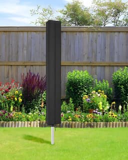 Droogmolenhoes - Beschermhoes - Droogmolen Hoes Universeel - Roterende Waslijn Afdekking Waterdichte Stof - 165x16x16 cm - Heavy Duty Roterende Waslijn Afdekking met Rits - Beschermende Weerbestendige Beschermhoes voor Tuindroger en Droogrek - Zwart — thumbnail 4