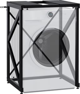 Wasmachine Ombouw - Opbouwmeubel - Kast Wasdroger - Meubel - Zwart — thumbnail 1
