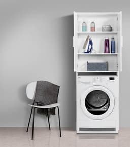 mokebo wasmachine kast 'Der Saubermann' opbouw voor wasmachine in wit — thumbnail 2