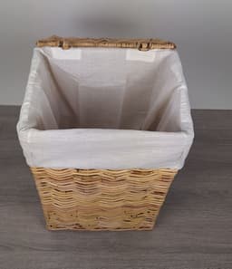 MigoStyling - Wasmand - Met binnenzak - Rechthoek - Riet - Rotan - Naturel - 38x30xH58 — thumbnail 3
