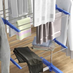 HOMCOM-Wäscheständer-Edelstahl, ABS-142L x 55B x 152H cm-Blau — thumbnail 3