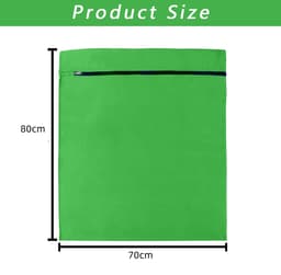 Waszakken voor huisdieren - Waszakken van twill polyester - Grote waszakken met rits - Voorkomt dat waszakken verstopt raken door dierenhaar - wasmachine, 70 x 80 cm，waszak voor huisdieren voor honden, katten en konijnen (groente)- L — thumbnail 2