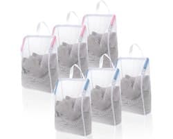 Waszakken Set - Waszakken - Wasnetten - 1 Set van 6 - Was Zakjes - Waszakken voor wasgoed - Wasnetjes - Travel Organizer - 20cm x 30cm x 8 cm - Roze/Blauw