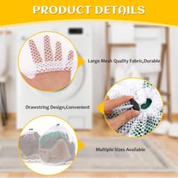 Allecto plus - Wasnetten set van 4 stuks (30 x 40 cm) voor wasmachine - waszak met trekkoord voor ondergoed, babykleding, blouse, sokken en beha. — thumbnail 2