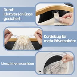 Wasmand - kleding verzamelaar - wasbak - 130L capaciteit - 52 cm x 38,5 cm x 70,5 cm - Duurzaam Oxford & Bamboo Design — thumbnail 5