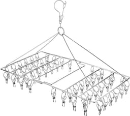 Sock Dryer Foldable Stainless Steel Space Saving Drying Rack for SockUnderwearBaby Clothes and Small Laundry Items - 52 Clips — thumbnail 2