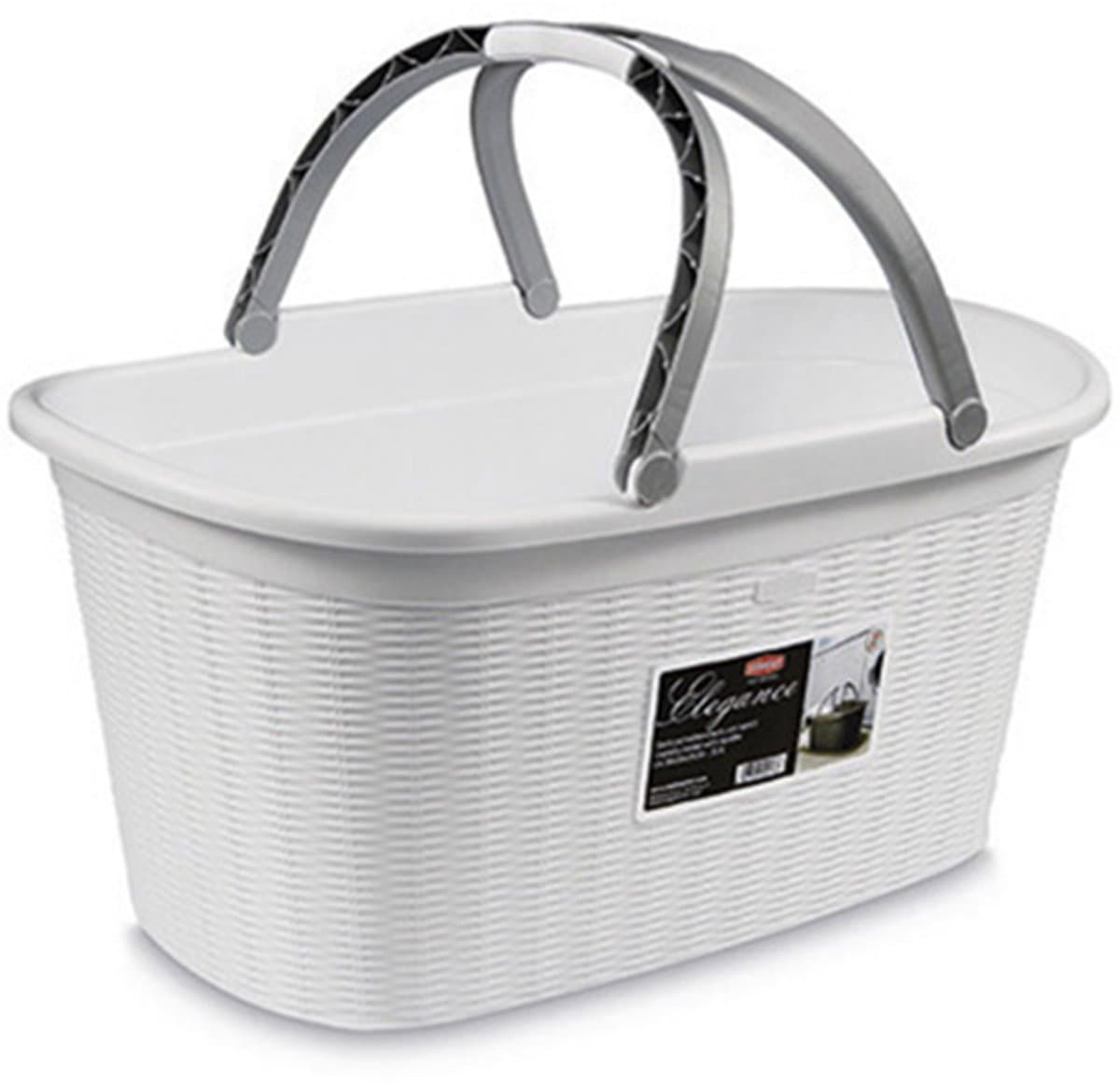 Heupwasmand 'Elegance' - 35 Liter - Wasmand met handgrepen - Wit — afbeelding 1