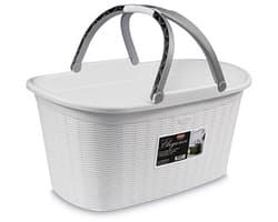 Heupwasmand 'Elegance' - 35 Liter - Wasmand met handgrepen - Wit — afbeelding 1