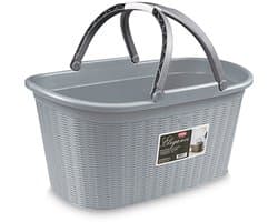 Heupwasmand 'Elegance' - 35 Liter - Wasmand met handgrepen - Grijs — afbeelding 1
