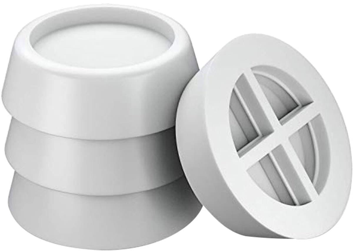TIKKENS Trillingsdempers Wasmachine/Droogkast - Set van 4 stuks - Trillingsmat - Voetjes Droger - Demper - Anti Vibratie - Antislip Rubber - Wit — afbeelding 1