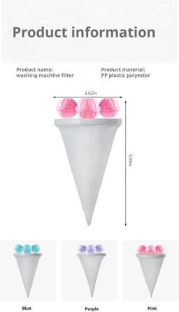 Floating Hair Filtering Mesh - 4 stuks filterzakken -wasmachine, haarverwijderaar - herbruikbare - dierenhaarverwijderaar - wasmachine voor hondenhaar, kattenharen — thumbnail 5