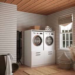 Wasophoogte® Wasmachine Kast Oslo - Wasmachine verhoger - Wasmachine ombouw - 700(D)*1330(B)*1580(H) mm - Wit — thumbnail 2
