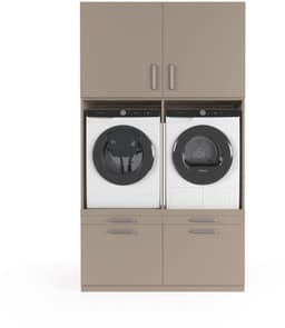 Wasophoogte® Wasmachine Kast Venice - Wasmachine verhoger - Wasmachine ombouw - 700(D)*1330(B)*2350(H) mm - Taupe — thumbnail 1