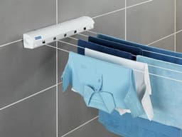 QPFO® Wandwaslijn – 5 uittrekbare waslijnen tot 4,20 m – Inklapbaar rolsysteem – Weerbestendig – Met bevestigingsmateriaal – Voor balkon & tuin — thumbnail 3