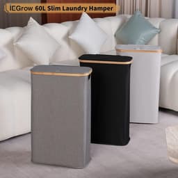 RFWR® Hoge Wasmand met Afneembare Binnenzak 60L - Ideaal voor Kleding, Speelgoed en Handdoeken — thumbnail 3