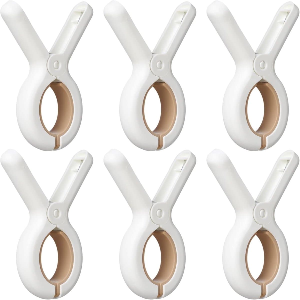 EXCITAT Wasknijpers - Grote badhanddoekklemmen - Strandhanddoekklemmen - Sterke handdoekklemmen - Winddichte handdoekklemmen - Geschikt voor dagelijkse was, strandlakens, dikke kleding, badhanddoeken, beddengoed - 6-pack — afbeelding 1