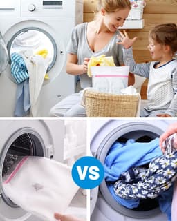Grote waszak - Wasnet - Waszak - wasnetten - Grote waszak - Waszak met rits - Voorkomt dat kleding vervormt en kreukt - 3 stuks - Geschikt voor truien, overhemden, ondergoed, sokken, schoenen - 40*50cm — thumbnail 3