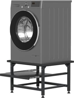 Wasmachine Verhoger Met Uitschuifbare plank - Wasmachine opbouwmeubel - Wasmachine Sokkel - 63x54x42cm - Zwart — thumbnail 1