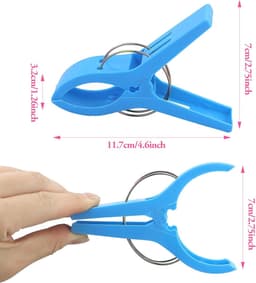 16 stuks - 11,7*7*3,2 cm - windschermclip - grote klemmen - handdoekclips - grote wasknijpers - strandlaken klemmen - winddichte clips - voor strandlakens, ligstoelen, handdoeken, badlakens, tafelkleden, kleding - blauw, geel, groen, roze — thumbnail 2