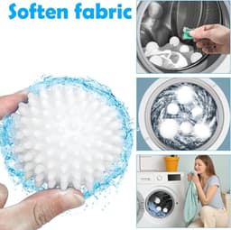 Famanu 6-pack wasballen - Wasmachine, droger - Drogerballen - Huishoudelijke drogerballen - Kledingreiniging - Wit — thumbnail 4