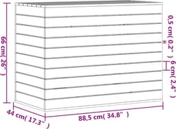 vidaXL - Wasmand - 88,5x44x66 - cm - massief - grenenhout - wit — thumbnail 2