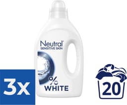 Neutral - Vloeibaar Wasmiddel - Witte Was - 1 Liter - 20 wasbeurten - Voordeelverpakking 3 stuks — thumbnail 1