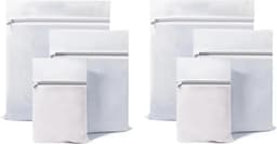 6 Stuks - Sterke Waszakken met Rits - Wasnetten Set Wit - Verschillende Formaten — thumbnail 1