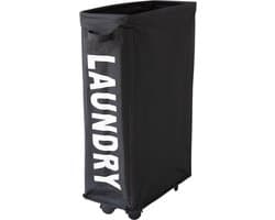 Livano Wassorteerder - Wasmand 1 Vak - Laundry Basket - Wassorteerder Op Wieltjes - Bag - Zwart